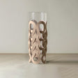 Modern Wavy Woven Leather Wrapped Glass Vase 090930