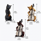 Musical Cat Figurine - Resin Animal Statue for Shelf & Mantel Decor, Music Room Accent, Cat Lover Gift