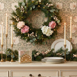 Napkin holder on holiday mantel shelf
