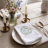 Napkin on rustic dining table
