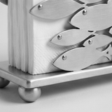 Napkin placed in metal rack
