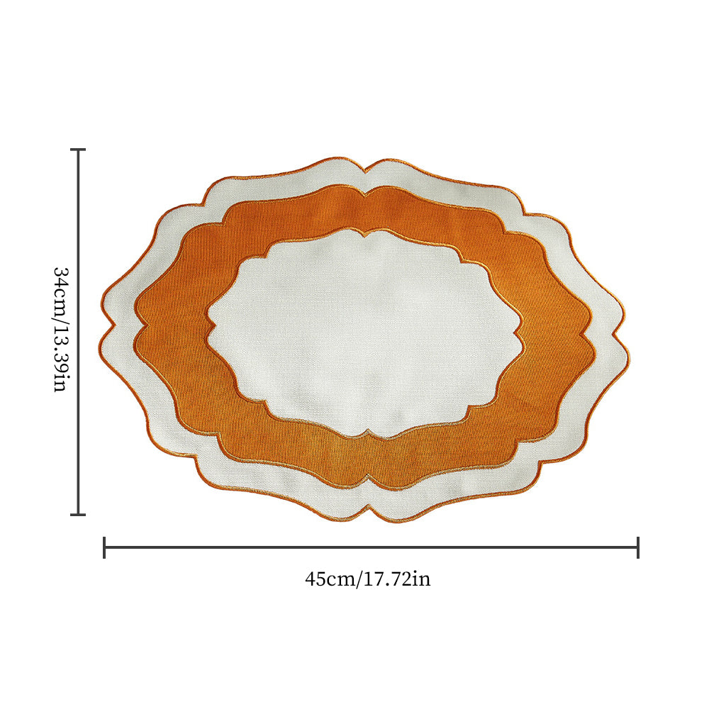 Natural Minimalist Two Tone Linen Table Mats for Dining Heat Resistant Stylish Table Decor Size Chart 090818