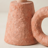 Ceramic Taper Candle Holder — Sculptural Cone & Ring Candlestick for Mantel, Shelf & Tabletop, Modern Minimalist Accent