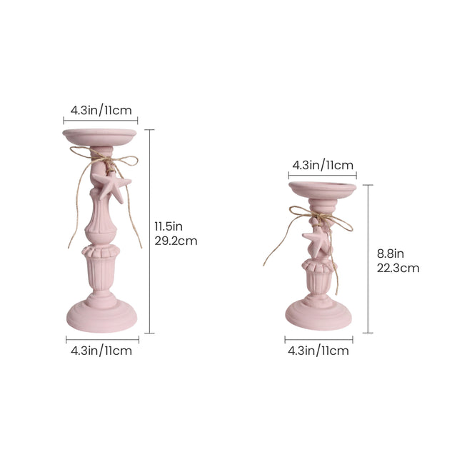 Pink Candle Holder Set With Size