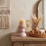 Pink Candle Holder With Boho Decor