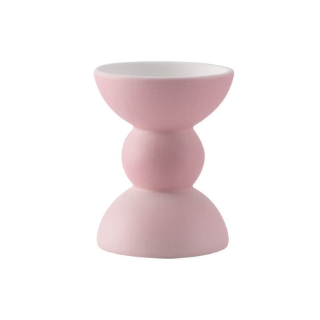 Pink Ceramic Hourglass Candle Holder