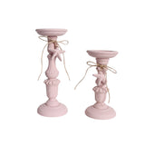 Pink Starfish MDF Candle Holder Set