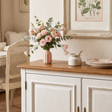 Pink Striped Vase With Pink Ranunculus