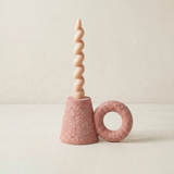 Ceramic Taper Candle Holder — Sculptural Cone & Ring Candlestick for Mantel, Shelf & Tabletop, Modern Minimalist Accent