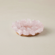 Pink quartz crystal candle tray