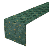 Plush Embroidered Green Christmas Tree Table Runner Details 1 081446