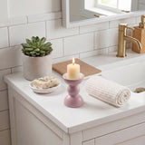 Purple Candle Holder In Bathroom