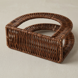 Rattan-Style Napkin Holder for Kitchen Counter – Wicker Arch Napkin Dispenser, Boho Farmhouse Stand for Dining Table, Picnic & Countertop