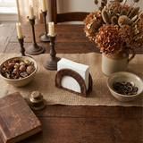 Rattan-Style Napkin Holder for Kitchen Counter – Wicker Arch Napkin Dispenser, Boho Farmhouse Stand for Dining Table, Picnic & Countertop