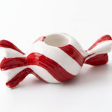 Red Candy Candle Holder Close Up Detail