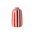 Red White Striped Ceramic Vase