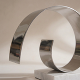 Decorative Silver Spiral C-Form Bookends with White Marble Base Set of 2– Modern Stainless Steel & Marble Book-Ends for Shelves, Desk & Living Room