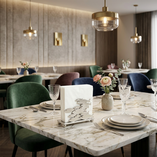 Restaurant table metal napkin holder