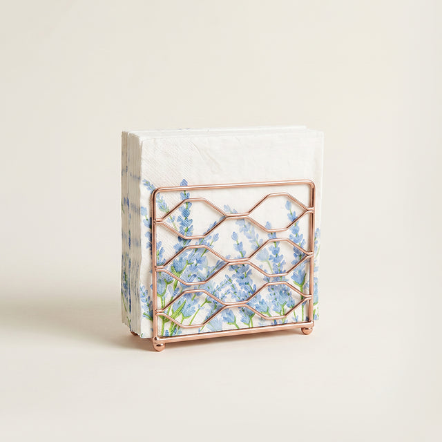 Rose Gold Geometric Metal Napkin Holder