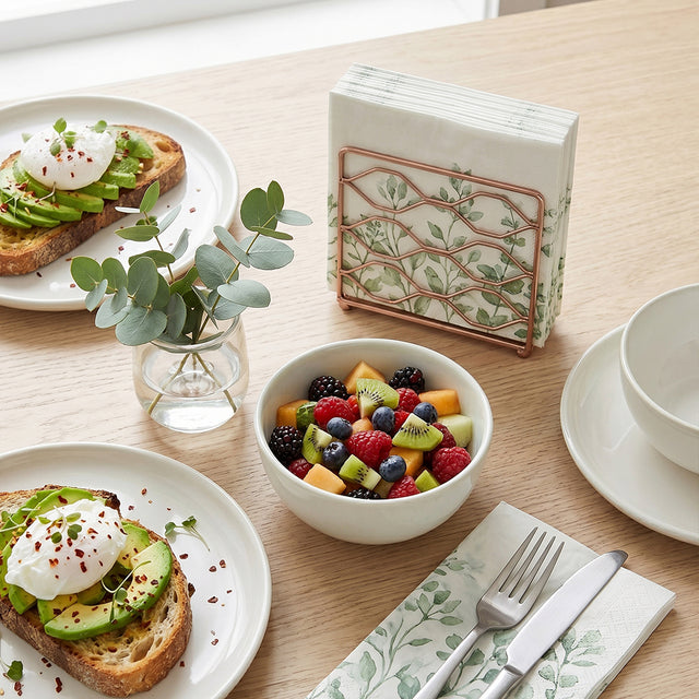 Rose Gold Holder With Avocado Toast