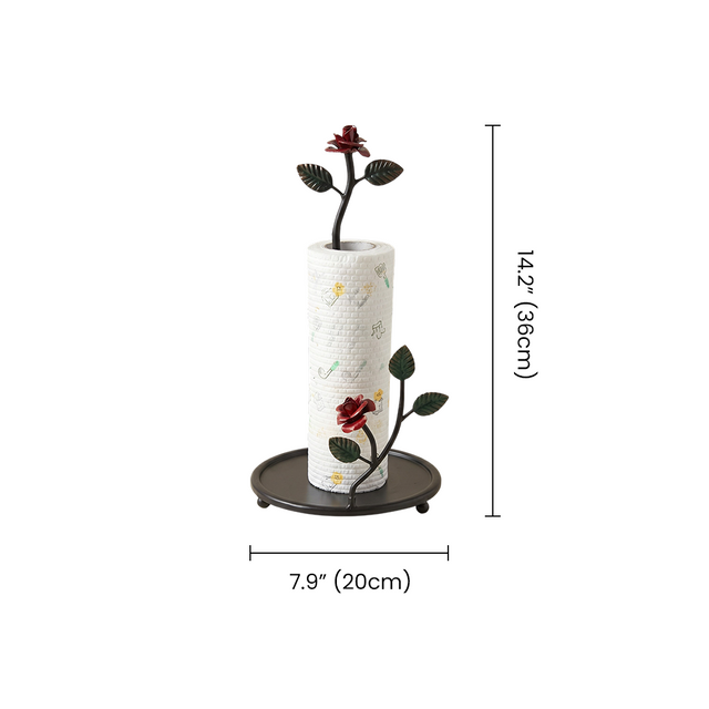 Rose Paper Towel Holder With Size Markings