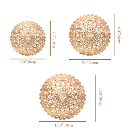 Round Hollow Engraved Hanging Wall Decor sizechart
