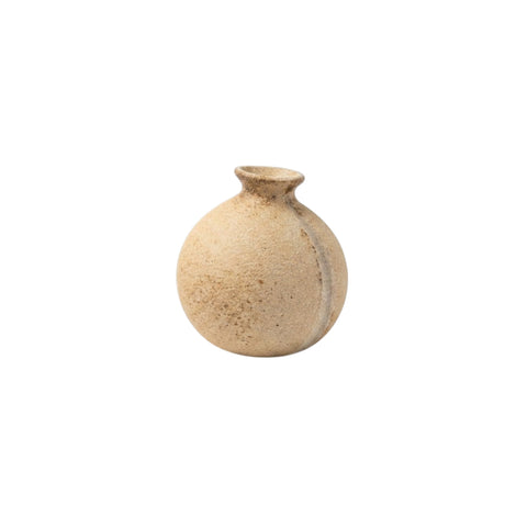 Round Textured Wooden Bud Vase