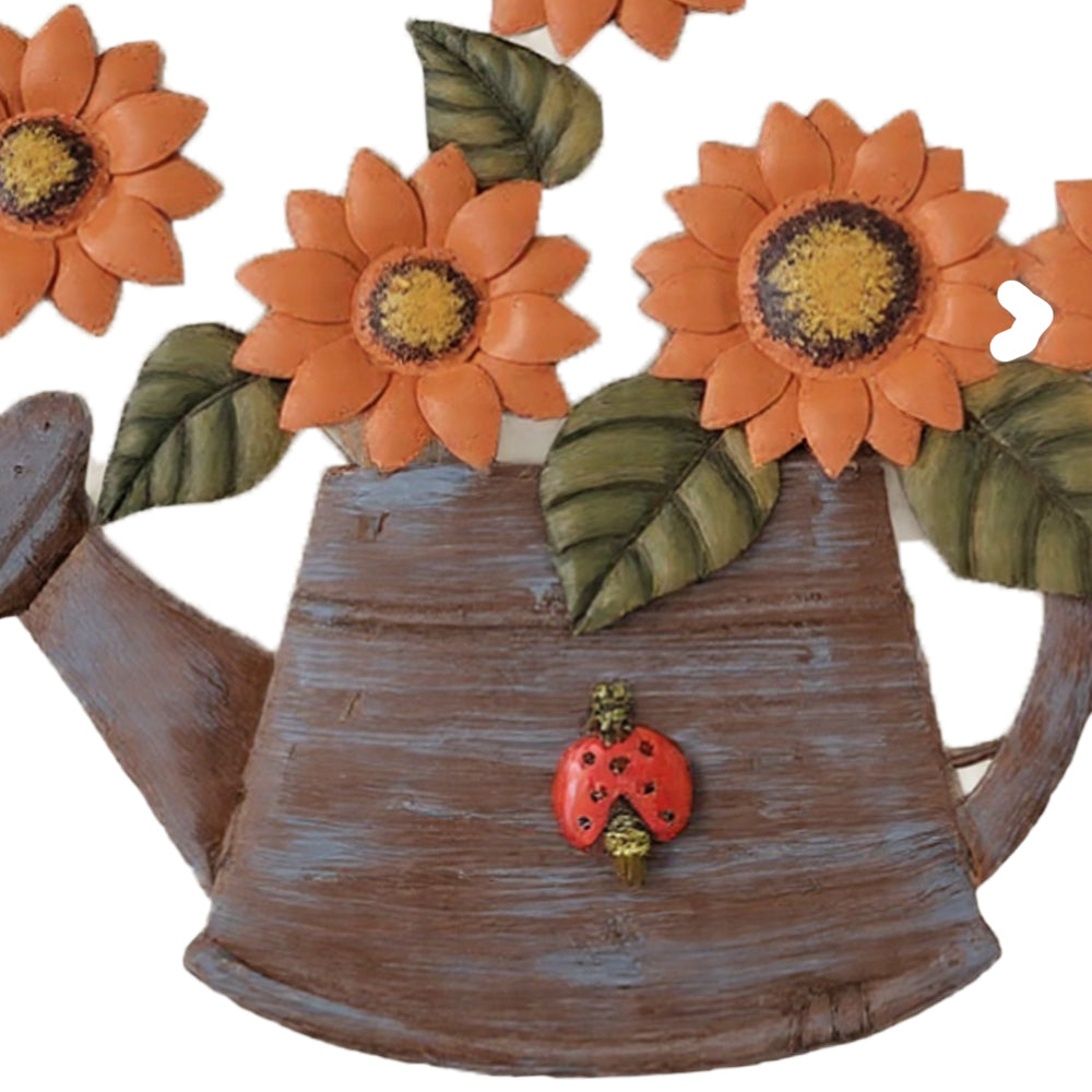 Rustic Welcome Watering Can Wall Hanging Vintage Sunflower Iron Art for Kitchen Porch Decor Details 2 090816