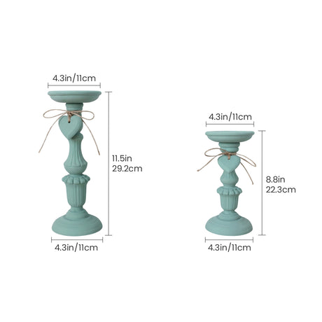 Sage Green Heart Candle Holder With Size