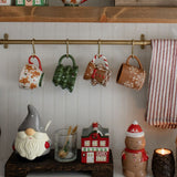 Santa Claus Ceramic Spice Jar, Seasoning Container with Spoons Lids On The Display Stand 081104