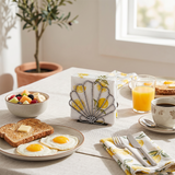 Scallop Napkin Holder With Lemon Pattern