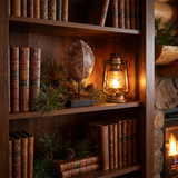 Sculpture displayed on bookshelf

