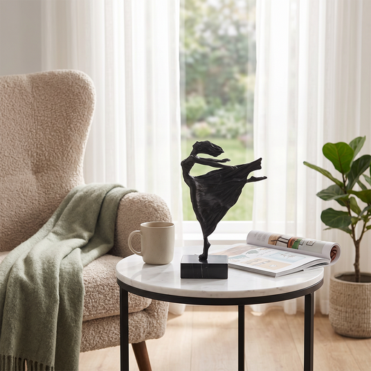 Sculpture on living room side table