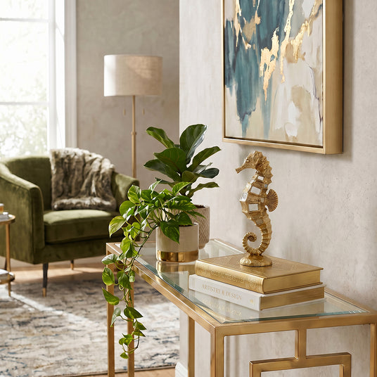 Seahorse figurinein living room
