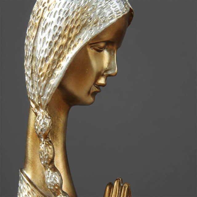 Side profile praying  lady figure