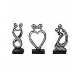 Silver Abstract Couple Sculpture Set