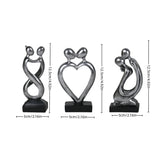 Silver Abstract Couple Sculptures With Size