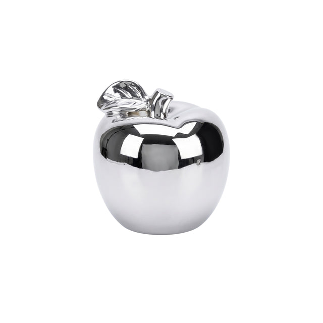 Silver Electroplated Apple Ceramic Decor