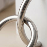 Sculptural Knot Bookends Set of 2, Decorative Polished Stainless Steel Bookend Pair for Shelf, Desk and Mantel