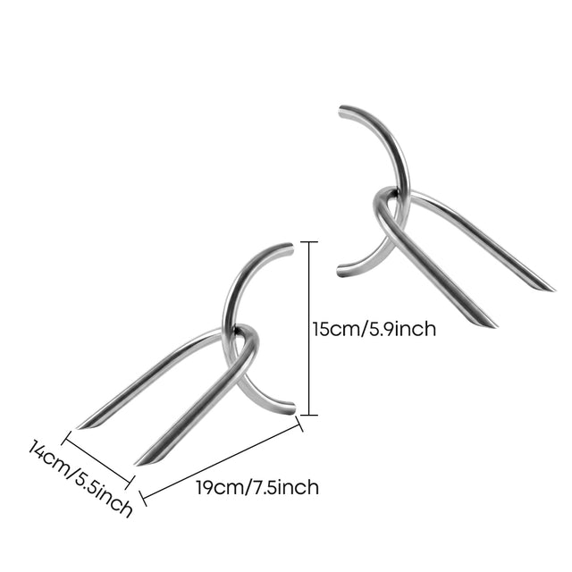 Sculptural Knot Bookends Set of 2, Decorative Polished Stainless Steel Bookend Pair for Shelf, Desk and Mantel