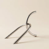 Sculptural Knot Bookends Set of 2, Decorative Polished Stainless Steel Bookend Pair for Shelf, Desk and Mantel