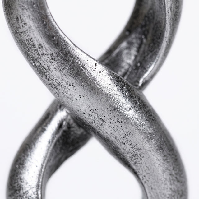 Silver Twisted Couple Sculpture Detail