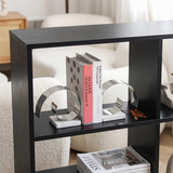 Decorative Silver Spiral C-Form Bookends with White Marble Base Set of 2– Modern Stainless Steel & Marble Book-Ends for Shelves, Desk & Living Room