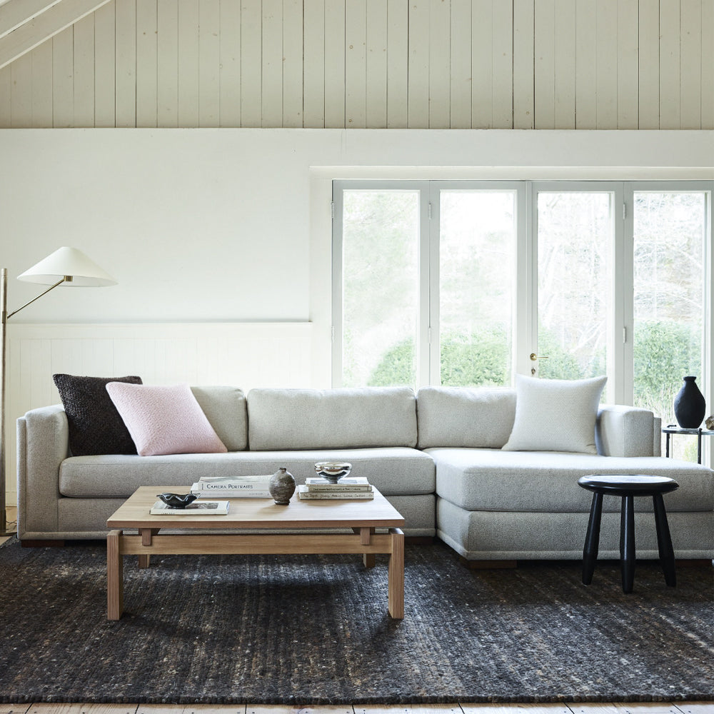 Single Sided Rabbit Fur Plush Solid Color Woven Texture Home Decor Pillow in the Living Room