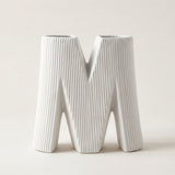 Single White M Shaped Vase