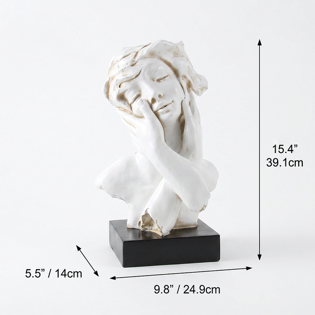 Size dimensioned female ace statue
