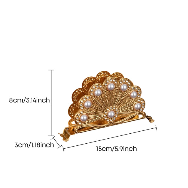 Size labeled gilded peacock tissue stand