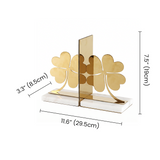 Sized clover metal bookends
