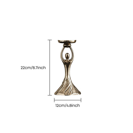 Sized human shaped metal candle holder