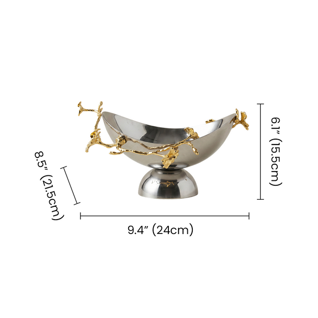 Sized metal decorative fruitbowl
